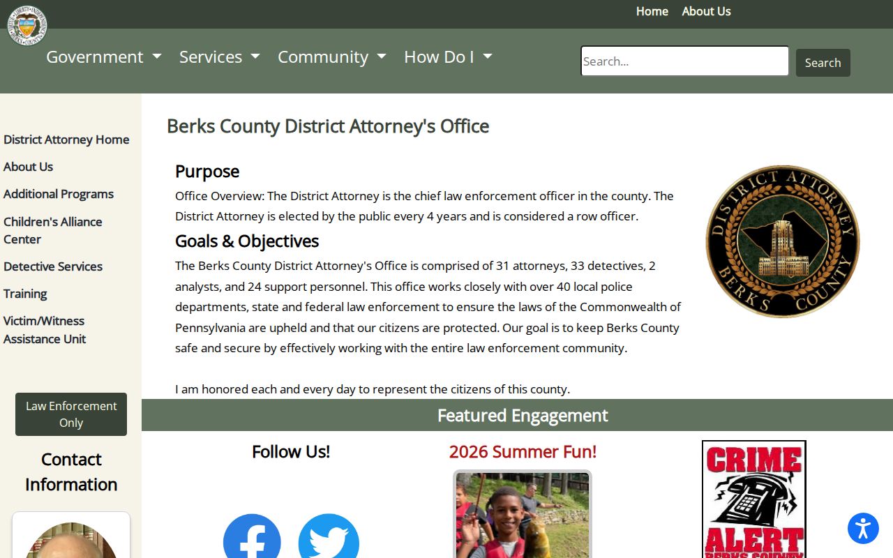 Berks County District Attorney official office page