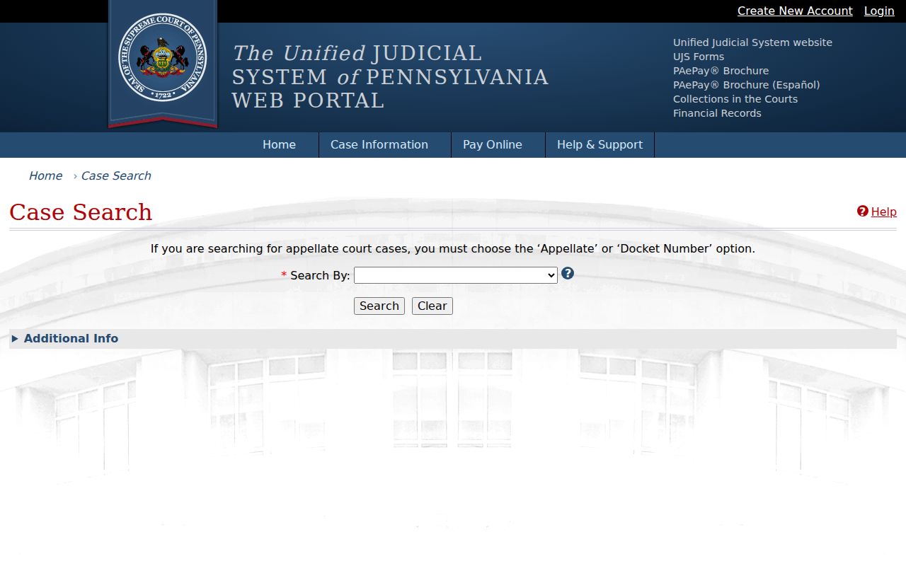 Berks County criminal history UJS court case search